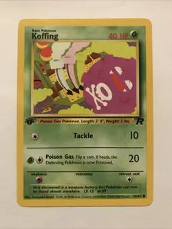 Pokemon TCG Team Rocket Koffing 1st Edition 58/82 Card - Image 1