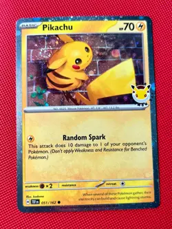 🌀Pikachu 051/162 Holo Stamped Pokemon Day 2026 Promo Pokemon Card - Swirled🌀 - Image 1