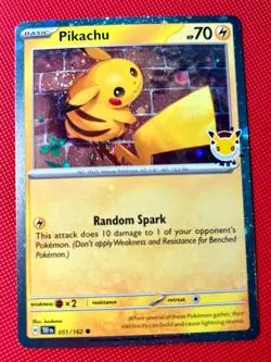 🌀Pikachu 051/162 Holo Stamped Pokemon Day 2026 Promo Pokemon Card - Swirled🌀 - Image 2