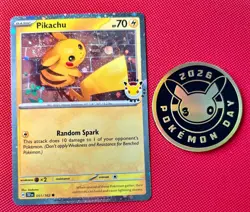 🌀Pikachu 051/162 Holo Stamped Pokemon Day 2026 Promo Pokemon Card - Swirled🌀 - Image 3