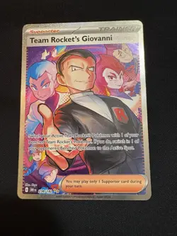 Pokemon TCG Destined Rivals Team Rockets Giovanni Card 238/182 Sir Near Mint - Image 1