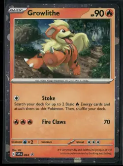 Pokemon - Growlithe SVP 024 Cosmos Holo With LP HD Galaxy SWIRL - Image 1