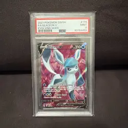 2021 POKEMON SWORD & SHIELD EVOLVING SKIES #174 FULL ART/GLACEON V PSA 9 - Image 1