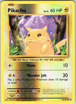 PIKACHU 35/108 EVOLUTIONS POKEMON REVERSE HOLO MP - Image 1