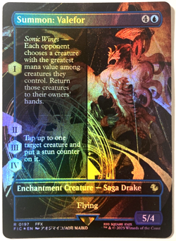 MTG Summon: Valefor (Borderless Foil) Commander: Final Fantasy 197 NM - Image 1