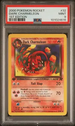 2000 POKEMON ROCKET 1ST ED #32 DARK CHARMELEON PSA 9 - Image 1