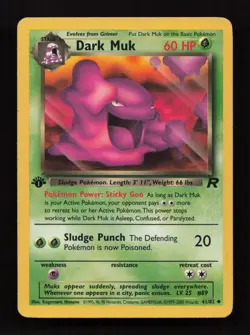 Dark Muk 41/82 Uncommon Team Rocket Pokemon 1st Edition Moderately Played - Image 1