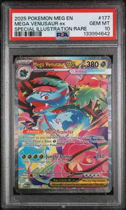 2025 POKEMON SPECIAL ILLUSTRATION RARE MEGA VENUSAUR EX 177 PSA 10 - Image 1
