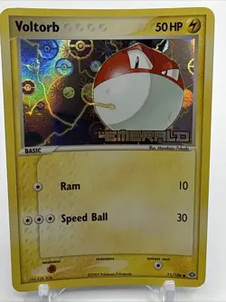 Voltorb 71/106 Pokemon Emerald Reverse Holo Stamped - LP/MP - Image 1