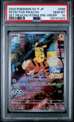 Pokemon Detective Pikachu Returns Preorder JPN Promo 098/SV-P PSA 10 Gem Mint - Image 1