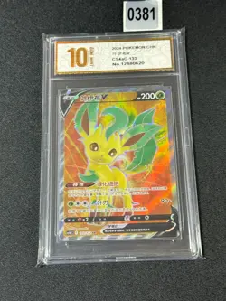 Leafeon V CS4aC 133/132 SR Ultra Holo Rare TCG Chinese Pokemon Grade 10 - Image 1