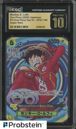 2024 Pokemon JPN One Piece Day'24 OP07-109 Monkey D. Luffy CGC 10 PRISTINE - Image 1