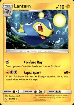 Lanturn 50/149 Rare SM Base Set Pokemon NM - Image 1