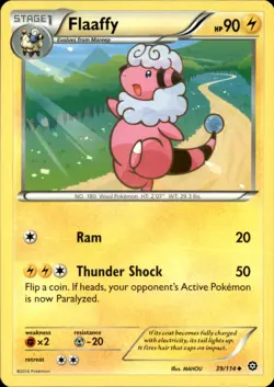 Flaaffy 39/114 Uncommon Steam Siege Pokemon NM - Image 1