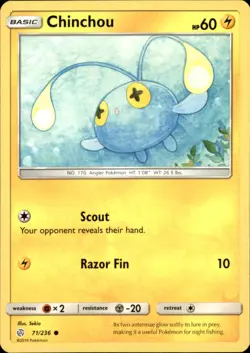 Chinchou 71/236 Common Cosmic Eclipse Pokemon NM - Image 1