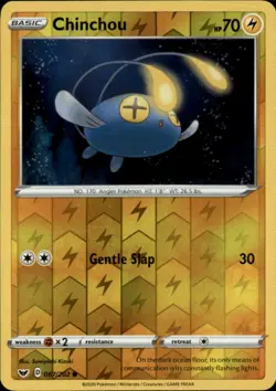 Chinchou 067/202 Common Sword & Shield Pokemon Reverse Holo NM - Image 1