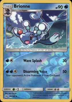 Brionne 40/149 Uncommon SM Base Set Pokemon Reverse Holo NM - Image 1