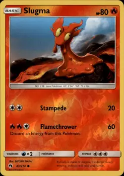 Slugma 43/214 Common Lost Thunder Pokemon Reverse Holo NM - Image 1