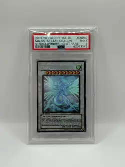 2009 YuGiOh 1st Ed Majestic Star Dragon Ghost Rare EN040 MINT PSA 9 - Image 1