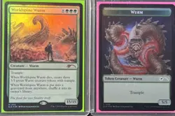 Worldspine Wurm-M 1305 SLD & Wurm Token-T 1306 SLD-Foils-MTG Secret Lair Drop-NM - Image 1