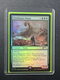 Worldspine Wurm-M 1305 SLD & Wurm Token-T 1306 SLD-Foils-MTG Secret Lair Drop-NM - Image 2