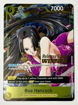 One Piece Boa Hancock OP-15 “Pre Release Event Winner” P-115 Holo Stamp English - Image 1