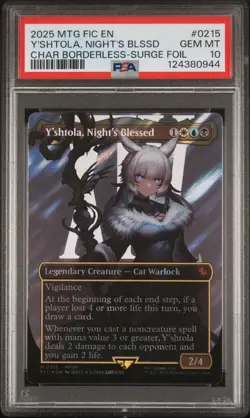 2025 MTG FINAL FANTASY COMMANDER #0215 Y'SHTOLA, NIGHT'S BLESSED PSA 10 - Image 1