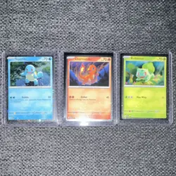 Pokemon SV 151 Poster Collection Holo Card Lot Squirtle Charmander Bulbasaur - Image 1