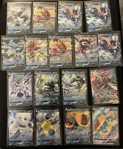 Pokemon Blue Card Lot (17) Cards: Pokemon V & Vmax - Image 1