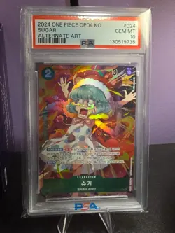 PSA 10 Korean Sugar OP04 Alternate Art SR One Piece Card Game - Image 1
