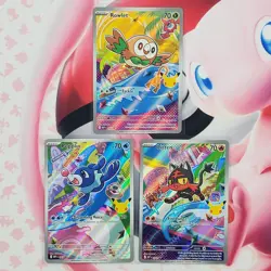 Rowlett 043 + Litten 044 + Popplio 045 - First Partner Pokemon Cards - #L183 - Image 1