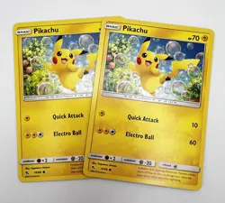 Pikachu 19/68 x2 2x Pokemon Cards Hidden Fates 2019 LP - Image 1