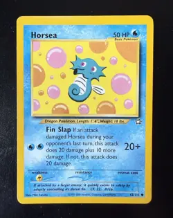 Horsea 62/111 Neo Genesis Regular Unlimited Common Card Pokemon TCG - Image 1
