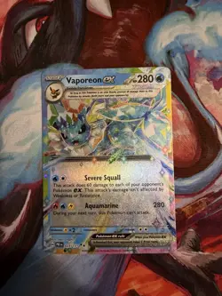 Pokemon Vaporeon EX Holo Rare Card Prismatic Evolutions 023/131 NM - Image 1