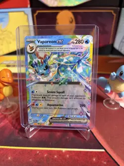 Pokemon Vaporeon EX Holo Rare Card Prismatic Evolutions 023/131 NM - Image 3