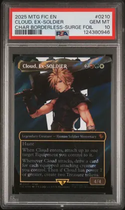 2025 MTG FINAL FANTASY COMMANDER #0210 CLOUD, EX-SOLDIER PSA 10 - Image 1