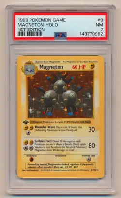 PSA 7 Pokemon Base Set 1st Edition Holo Rare Magneton 9/102 NEAR MINT Condition! - Image 1
