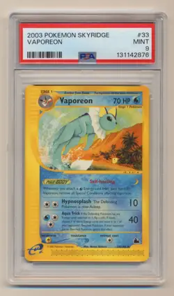 PSA 9 Pokemon Skyridge Rare Vaporeon 33/144 MINT Condition!! - Image 1