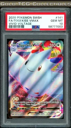 PSA 10 ⭐ Pokemon Togekiss VMAX 141 Vivid Voltage Full Art Graded Card - Image 1