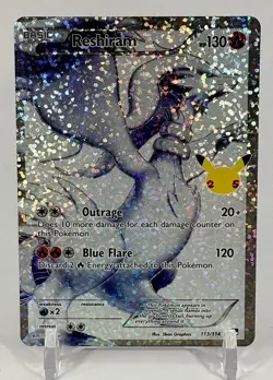 Pokemon Reshiram 113/114 Celebrations Classic Collection Holo NM 25th Anniversar - Image 1