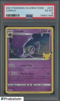 2021 Pokemon Celebrations #015 Lunala PSA 6 EX-MT - Image 1