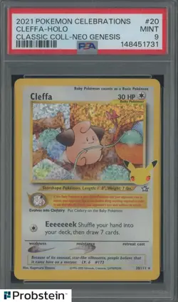 2021 Pokemon Celebrations Classic Coll Neo Genesis #20 Cleffa - Holo PSA 9 MINT - Image 1
