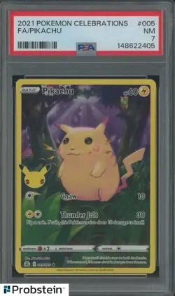 2021 Pokemon Celebrations #005 FA Pikachu PSA 7 NM - Image 1