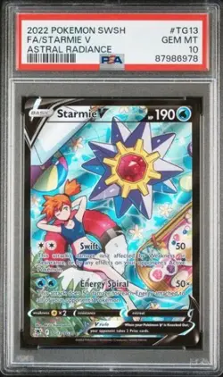 2022 POKEMON SWORD & SHIELD ASTRAL RADIANCE #TG13 FULL ART/STARMIE V PSA 10 - Image 1