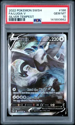 2022 POKEMON SWORD & SHIELD SILVER TEMPEST #186 FULL ART/LUGIA V PSA 10 - Image 1