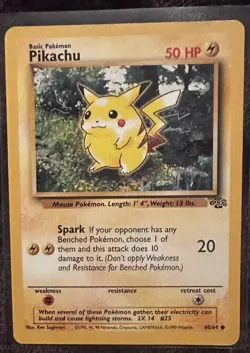 1999 JUNGLE SET - PIKACHU - #60/64 - POKEMON CARD - RARE! Red Cheeks - Image 1