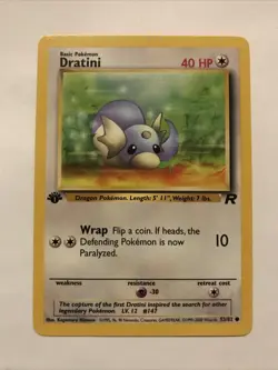 Pokemon TCG 1st Edition Team Rocket Dratini 53/82 Common WOTC Card - Image 1