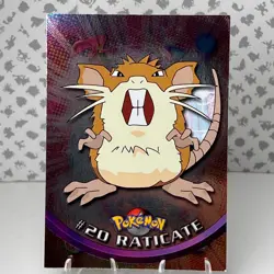 Raticate #20 Topps Pokemon 1999 TV Animation Edition Blue Label FOIL LP - Image 1