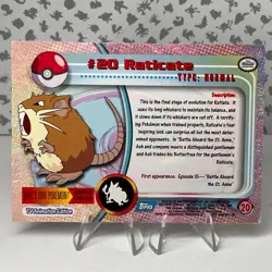 Raticate #20 Topps Pokemon 1999 TV Animation Edition Blue Label FOIL LP - Image 5