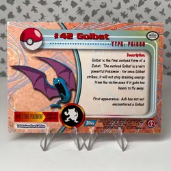 Golbat #42 Topps Pokemon 1999 TV Animation Edition Blue Label FOIL LP - Image 4